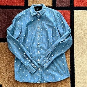 J Crew 100% Cotton Chambray Blouse